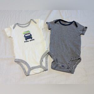 Cool Dude Striped and Graphic Onesie Set